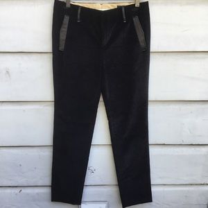 Rag & Bone black cord pants w/ lamb leather trim 4